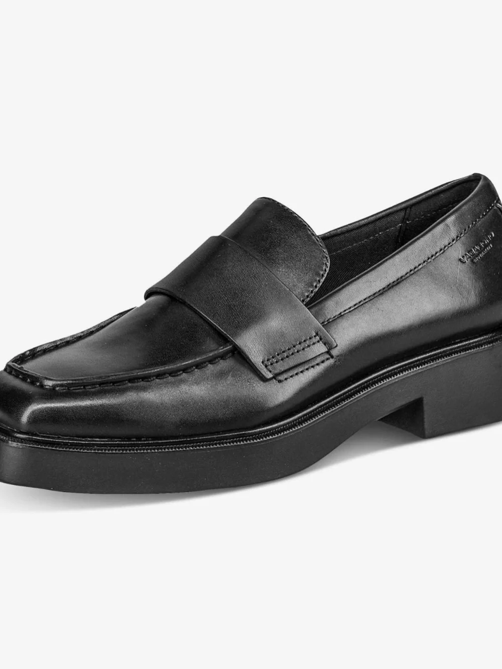 Vagabond Shoemakers Jillian Black Leather Square-Toe Penny Loafer